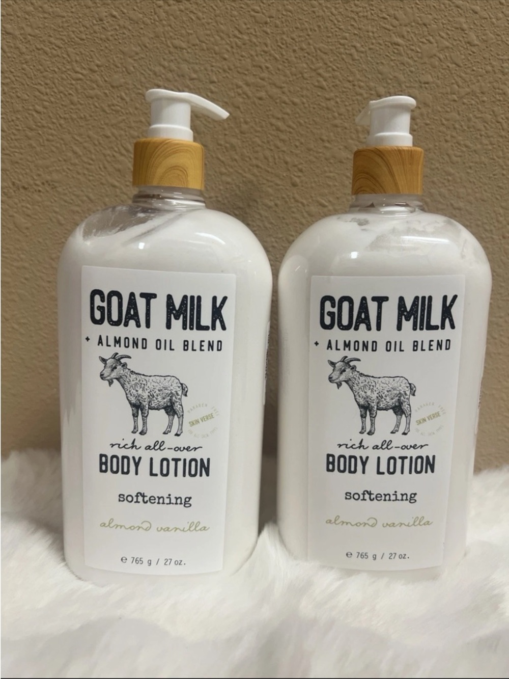 2X Home & Body GOAT MILK ALMOND OIL Softening BODY LOTION Almond Vanilla 27 oz